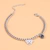 Pulseira geométrica simples estilo ins europeu e americano, pulseira de urso de desenho animado, pulseira de corrente de metal estilo frio de temperamento