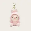 Pingente de Bolsa para Meninas, Boneca, Boneca Pequena, Pingente de Mochila Escolar, Chaveiro de Pelúcia de Porquinho Fofo Cross-Dressing, Casal de Desenho Animado