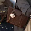 Bolso Grande de Leopardo para Mujer 2025 Nuevo Otoño e Invierno Moda Versátil Bolso de Hombro Casual Bolso Tote para Viajes Diarios Transfronterizo