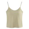 Camisola de Tirantes Finos para Mujer Verano Todo en Uno Top Delgado con Almohadillas para el Busto Básico Versátil Ropa Exterior Top Base para Mujer