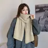 Bufanda de punto de lana nueva para otoño e invierno 2022, bufanda de moda simple para mujer, bufanda gruesa cálida de doble uso