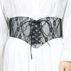 Moda ampla capa de renda cintura feminina all-match vestido top cinto decorativo cinto de seda elástico cinto cinto
