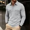 Sudadera con cuello tipo polo, manga larga, peso pesado para hombre, Otoño e Invierno, casual, con cuello desplegable, deportiva, multibolsillos, para hombre, transfronteriza Amazon Aliexpress