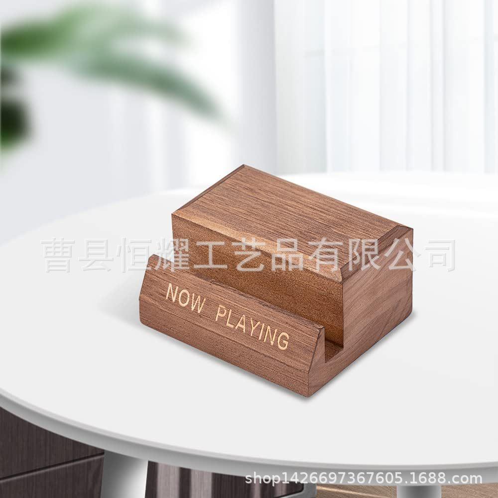 木质黑胶唱片收纳架 桌面摆台式黑胶唱片展示架 可定制展示底座