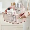 Caixa de Armazenamento de Cosméticos Rosa Multifuncional para Miudezas Caixa de Armazenamento Transparente de Luxo Leve Cesta de Armazenamento de Máscaras de Mesa para Meninas de Dormitório