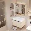Gabinete de baño de aluminio de panal engrosado con lavabo de cerámica integrado y unidad de tocador