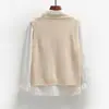 Chaleco de Punto Trenzado Retro, Chaleco Corto Suéter Chaqueta para Mujer, Chaleco de Punto sin Mangas con Cuello en V para Primavera y Otoño