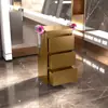 Mostrador de Herramientas para Barbería, Gabinete de Acero Inoxidable de Doble Cara para Salón de Peluquería, Almacenamiento con Cajones y Estante para Secadoras