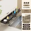 Rack de Armazenamento para Torneira de Cozinha Japonesa Pia de Lavar Louça Suprimentos Cesta de Drenagem Doméstica Rack de Armazenamento Multifuncional para Esponjas