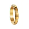 Anillo de Acero Inoxidable Transfronterizo de 4 mm con Forma de Diamante Multifacético Estilo Ins Personalidad Ol Versátil Simple Anillo de Circonita Al por Mayor en Stock