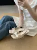 Primer Encuentro con Sandalias Planas Ji Pi para Mujer, Nuevo Estilo Dulce Verano 2026 Zapatos de Mujer de una Sola Tira, Antideslizantes Casuales Estilo Francés Estudiante