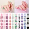 Zhengxiang Rede Vermelha Filme de Esmalte Colorido Gradiente Adesivos de Unha 3D Imitação de Diamante Florescendo Adesivos de Unha Livro Vermelho Pequeno Adesivos de Unha Quentes