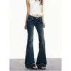Jeans de tiro bajo acampanados estilo Yi Mengling para mujer, nuevos pantalones de campana ajustados elásticos estilo americano de verano
