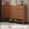 Zapatero de madera maciza, puerta de entrada interior, nuevo estilo 2024, armario de entrada exterior explosivo con zapatero de almacenamiento integrado.
