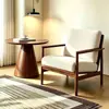 Cadeira de sofá individual em madeira maciça estilo nórdico para espaços pequenos, quarto, varanda, hotel, pousada, sofá preguiçoso de lazer, cadeira Hank
