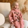 Casaco infantil com pelo integrado outono e inverno estilo ocidental para bebês meninas espessado comprimento médio roupas infantis roupas de pele de cordeiro