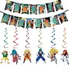 Decoración de Fiesta de Anime Dragon Ball Accesorios Platos de Papel Servilletas de Papel Mantel Accesorios de Decoración de Dibujos Animados