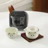 Taza de Panda Express de Dibujos Animados Estilo Moderno Simple Conveniente Viaje Juego de Té Cerámica Cafetera de Té Juego de Té Kung Fu traje