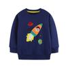 Suéter Infantil Masculino Moda Outono Novo Manga Longa Suéter Infantil Estilo Europeu e Americano Moletom Infantil Estampado de Foguete Lote Misto