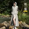 Ropa de Protección Solar de Seda de Hielo con Pegamento Negro para Mujer 2026 Nuevo Verano Exterior Protección UV Ropa de Protección Solar de Cuerpo Completo Chaqueta