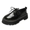 Mocasines Brillantes de Estilo Británico para Mujer 2026 Primavera Nuevos de Suela Gruesa Versátiles Zapatos de Cuero JK Tacón de Plataforma Zapatos Pequeños de Cuero