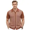 Nuevo Cárdigan de Punto con Solapa Jacquard Diamante y Camisa Polo Casual de Negocios de Manga Corta en Color Contrastante para Hombre Amazon Sj0174