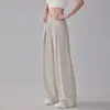 Pantalones de Yoga para Mujer, de Cintura Alta, Sueltos, Caídos, Adelgazantes, de Pierna Recta, Casual Deportivo, Transpirables, para Entrenamiento Físico, Pantalones de Pierna Ancha