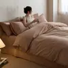 Juego de Cama de Cuatro Piezas de Algodón Puro Cerámico Cepillado Clase A 100 Hilos para Otoño e Invierno, Engrosado para Calidez, Algodón Puro para Dormir Directamente en la Cama