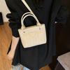 Bolso Tote Retro Tejido 2025 Bolso de Mano de Paja de Gran Capacidad Moda Literaria Trendy Nuevo Bolso de Hombro con Empalme