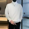 Suéter de cuello alto para hombre otoño e invierno ins moderno negro suéter base holgado talla grande top de manga larga ropa