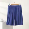 Pantalones cortos de modal para hombre de talla grande y corte holgado, pantalones de pijama finos de verano para casa, se pueden usar en la calle, pantalones cortos casuales con bolsillo