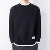 Suéter Ondulado para Hombre Otoño e Invierno Moda de Marca Ropa Suéter Falso de Dos Piezas Suéter de Moda Todo Fósforo Cuello Semi Alto
