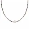 Acero de Titanio No se Desvanece Plata Rota Diseño de Nicho Collar para Mujer Cadena de Clavícula Geométrica Asimétrica de Gama Alta Estilo K