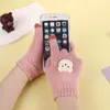 Guantes Infantiles Nuevos de Invierno Cálidos Forrados de Polar Engrosados de Cinco Dedos para Bebé Niña de Dedos Completos a Prueba de Frío con Corazón