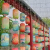 Lanternas decorativas para a área cênica do Festival do Meio Outono, lanternas de tecido estilo chinês tradicional, lanternas de melancia impermeáveis para exterior, criativas e luminosas
