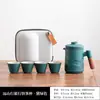 Juego de Té Kung Fu para Viajes a la Montaña Estilo Japonés Taza Expresa Una Tetera Cuatro Tazas Equipo Portátil para Té de Viaje al Aire Libre