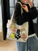 Bolsa de Lona para Mujer, Estilo Coreano, Estilo Perezoso, Bolso Cruzado de Gran Capacidad, Mochila Versátil Casual para Estudiantes, Bolso de Hombro para Viajero