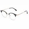 Óculos de Grau com Armação Meia-Armação Estilo Sobrancelha Tendência Anti-Luz Azul para Mulheres, Podem Ser Personalizados com Lentes de Grau, Deixam o Rosto Mais Magro, Unissex