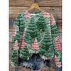 Suéter Navideño de Impresión Digital 3D Nuevo Suéter Holgado de Árbol de Navidad 2024 para Hombre y Mujer Suéter de Cuello Redondo de Fábrica