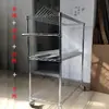 Bandeja de material, estante de material, doble pico, pico único, estante cromado, estante de malla de alambre, carrito de materiales SMT, carrito volteable antiestático, acero inoxidable