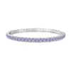 Pulsera de Plata 925 Europea y Americana Transfronteriza Moda Femenina Color Todas las Combinaciones Cadena de Tenis para Niñas Zirconia Incrustada Plata Joyería de Mano 3MM