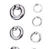 Nuevo BCR transfronterizo tamaño grande tarjeta anillo de bola resorte bola anillo para la nariz aretes para la oreja anillo pesado para el pecho anillo femenino multiusos acero inoxidable