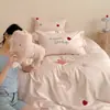 Conjunto de Quatro Peças de Algodão de Fibra Longa de Xinjiang Desenho Animado Fofo Lençol e Fronha 100% Algodão Luxo Leve Toque de Alta Qualidade Roupa de Cama para Todas as Estações