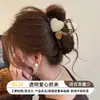 Pinza para el Cabello de Moda Estilo Coreano para Mujer, Pasador de Perlas de Alta Gama, Pinza de Tiburón de Tamaño Mediano para la Parte Posterior de la Cabeza, Adecuada para Cabello Fino, Accesorio para el Cabello