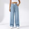 Pantalones de pierna ancha de mezclilla lavada Tencel de suministro exclusivo transfronterizo, verano, caída suelta, casual, talla grande para mujer