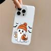 Capa de Celular IMD com Fundo Branco para Halloween Adequada para Apple 17Promax Capa de Celular Popular Estilo Criativo Ins com Sensação de Pele