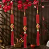 Colgantes de decoración de Año Nuevo, letreros de madera, linternas rojas, campanas, colgantes de borla, decoraciones DIY para la atmósfera del Festival de Primavera, pequeños regalos para puestos