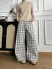 Pantalones casuales de pierna ancha estilo americano transfronterizos para hombre, silueta recta holgada de verano, pantalones casuales versátiles con bloques de color