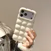 Funda de color sólido para teléfono 17promax tipo gofre de huevo, funda protectora creativa 16pro linda y elegante