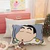 Funda de almohada de terciopelo ártico linda de invierno de Crayon Shin-Chan para niños, forrada de forro polar, 30x50 cm, funda individual para almohada, dormitorio de estudiante